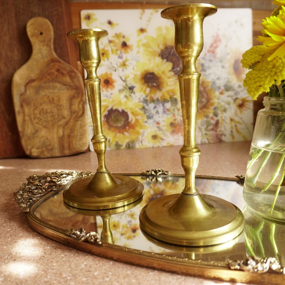 Brass Candle Holders Set of 2
